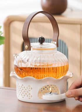 温茶炉玻璃煮茶壶装炉EFO家用套温蜡烛加热煮茶提梁壶茶水保围炉