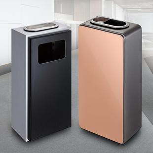 万象城商用GPX-4A垃圾桶立式铝合金果皮桶带烟灰槽酒店电梯间垃圾