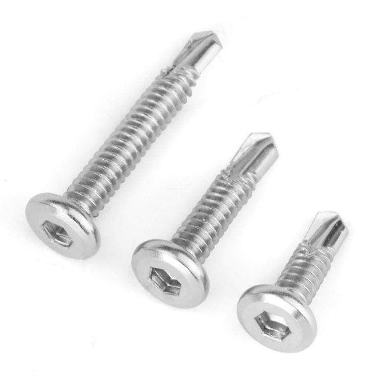 4螺10不锈平头内六角钻尾螺丝钢自自钻燕尾钉护无品牌/栏螺攻丝