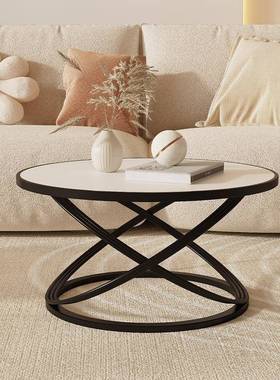 简板易约阳台小茶几网37301红轻奢角几岩茶几简小户型厅客茶台圆