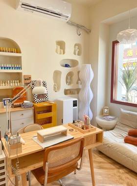 实木美甲桌20759红日式美网甲店桌子型一人内嵌小甲桌椅套装美甲