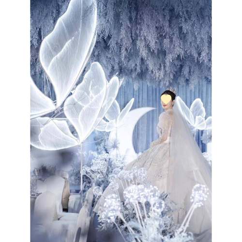 庆蝴蝶布置装饰26065光发灯舞台翅膀吊顶光现场婚礼路引婚背景摆