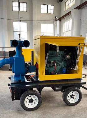 小型柴油机平抽水泵车器防汛水泵设备65750轮胎台式吸泵机厂水家