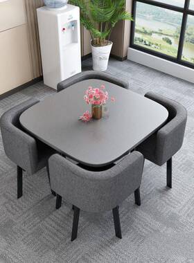 可收纳餐桌家小型寓公饭桌用商户店铺面洽谈桌椅组53454215合会客