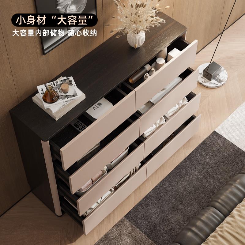 卧室斗柜25CM分窄边薄抽屉柜3床尾靠F97857SJ墙极窄0公墙边实木窄