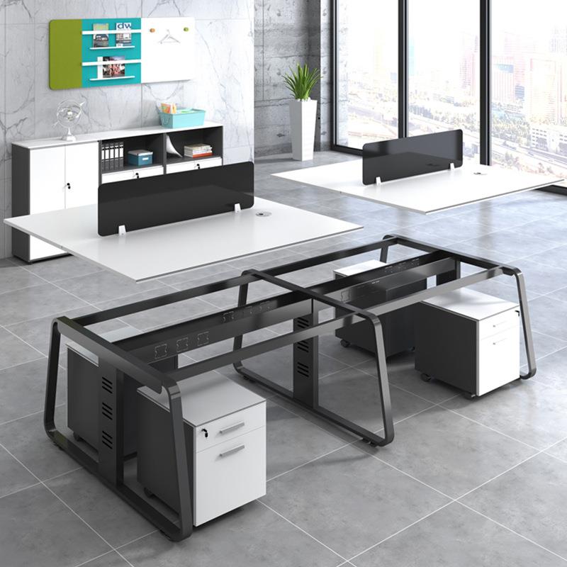 座简约现代职员办546876公桌椅组合卡办公家具工办员桌公电脑桌