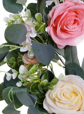 跨境情人节心花环节日布置壁挂花环装饰人节仿75637爱真玫情装瑰