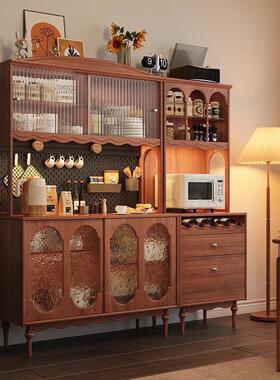 实复古餐边式物家用木厨房储物0402美储柜一体靠墙组合酒柜茶水高