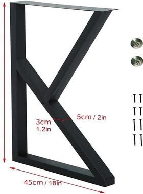 跨境K型岛桌腿支架铁艺金IOF属书桌梳台妆脚台长餐桌腿电脑条桌子