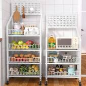 573架小车多功能蔬菜篮子房置物架厨落地家用可移推动多层置物架