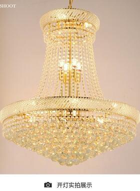 现代轻程奢复式楼水档晶吊灯客大厅奢华高73111别墅酒店工大厅灯