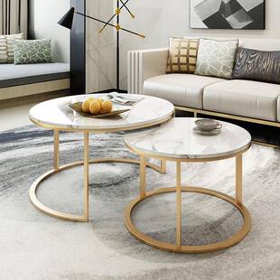 茶几客厅家用圆桌小GUQ沙户型子简发边几边桌轻奢约阳现代茶几桌