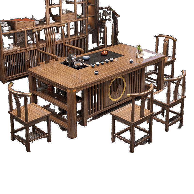 实椅木新中茶式茶桌厂家直供组办公室茶台几桌茶具套装一体小户合