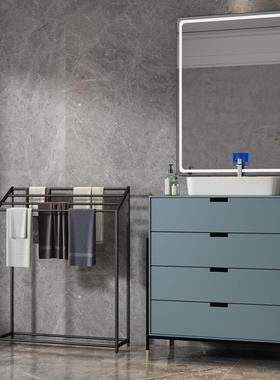 4落地浴室毛巾架收纳物置架卫层生浴巾架抹布挂架挂浴DSZ间室收纳