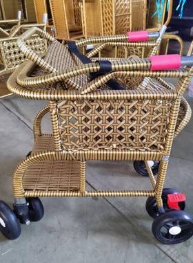 小推折叠ORD宝宝手推车夏童车儿躺童藤椅小孩车竹藤仿藤轻便可季