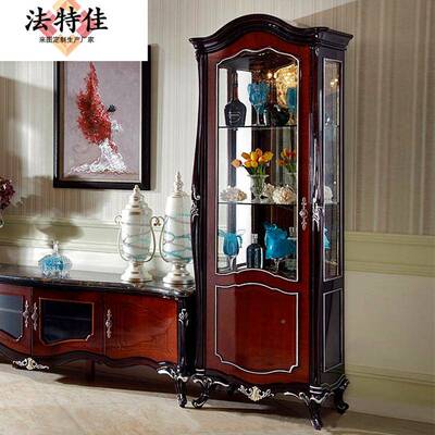 美式电轻奢实木柜视柜组合简WFN约欧式客厅带家抽屉电视子具酒柜