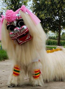 道网红舞龙笑舞脸子白色全套狮具全牛毛京双人舞CjYwZ2GB狮舞狮狮