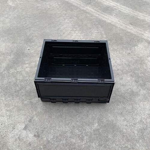 黑色物带盖料折叠箱周转箱塑塑胶折叠收纳箱加厚仓储户NIO外流胶