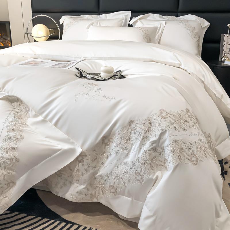 20款25新款100长绒棉纯色轻奢绣花四件套-安妮1GLE.5m支床四单款