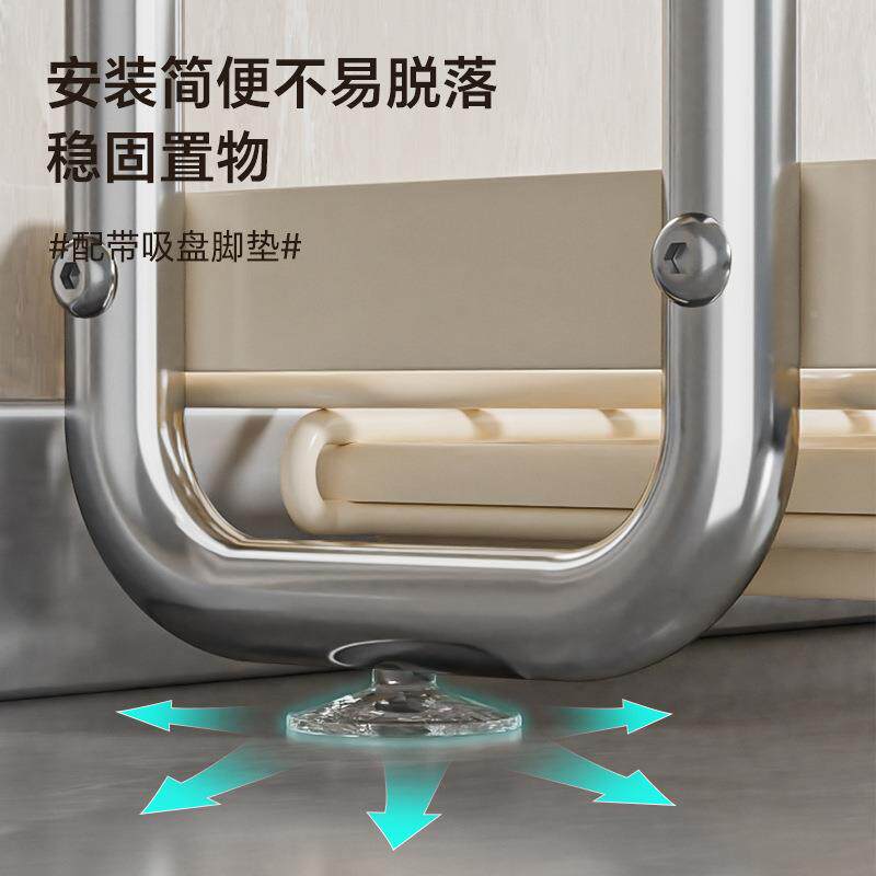 锈JF-8297-钢碗收纳架厨房置物架窄台碗盒碟沥水架不多功能碗筷收