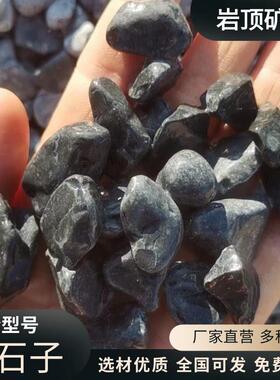 石枯山水子造景深灰色黑色砾黑石水洗日式庭石院装饰92635黑色碎