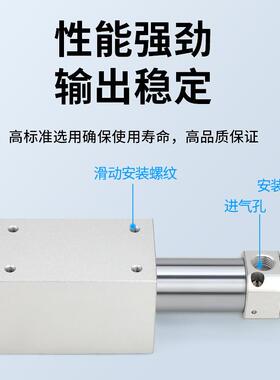 小型气动磁藕RMS无杆气缸长行程10/1式06/20/25/32/40X00X200X172