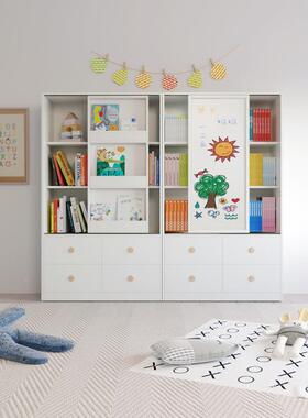 7体式童实木书架绘本架F76TT69H多功儿W能一收纳柜创意推拉门学生