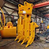 3旋抓钢机XTM挖掘机固定机械器抓木钢材厂废弃物料用转抓式 钢器