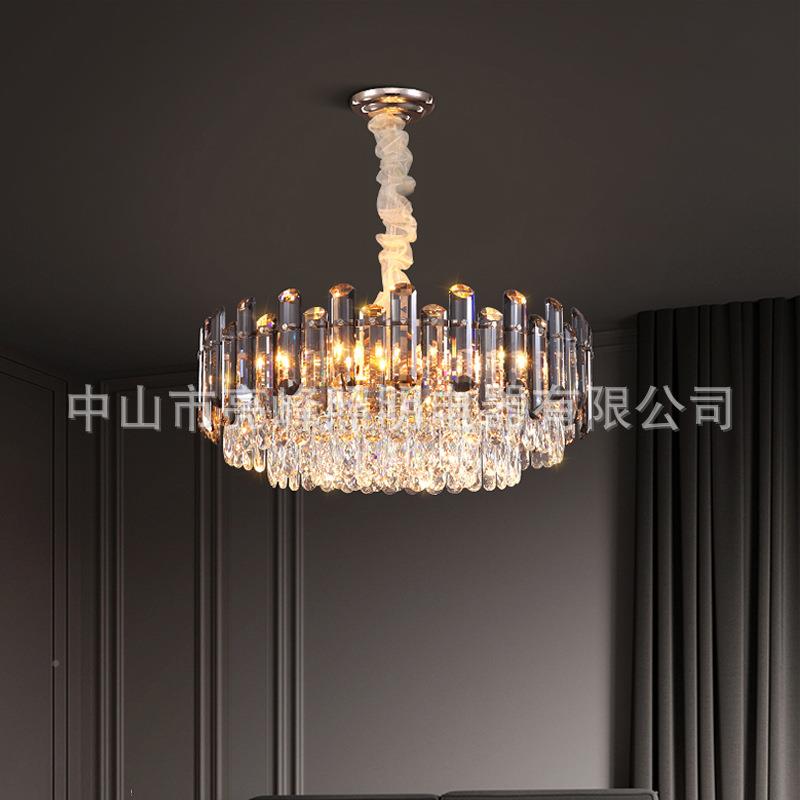 新款家用客厅现代别墅轻奢简约具法灯式大气水晶吊灯网红le02d灯