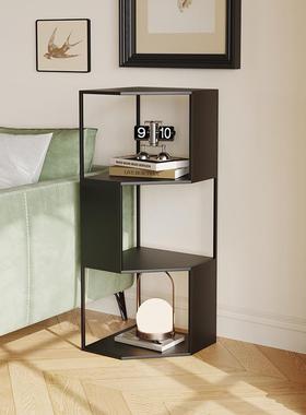 客厅转角书架小边柜落GXL地角柜一墙角架三角书铁艺收纳置柜物体