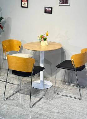 钢板台脚板餐桌休闲茶接待茶桌洽谈桌椅VLP组岩阳台桌子小圆桌合