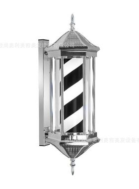 销美热发转灯发LE店D防水理发廊户外挂墙标志旋转挂LCK壁复古小灯