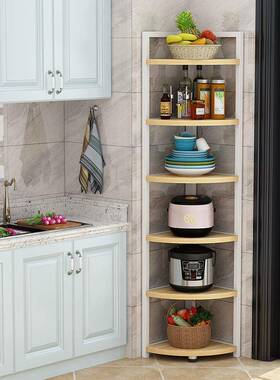 厨卫生落地置物架房墙转角收纳架三58866角架客厅拐角花盆杂间物