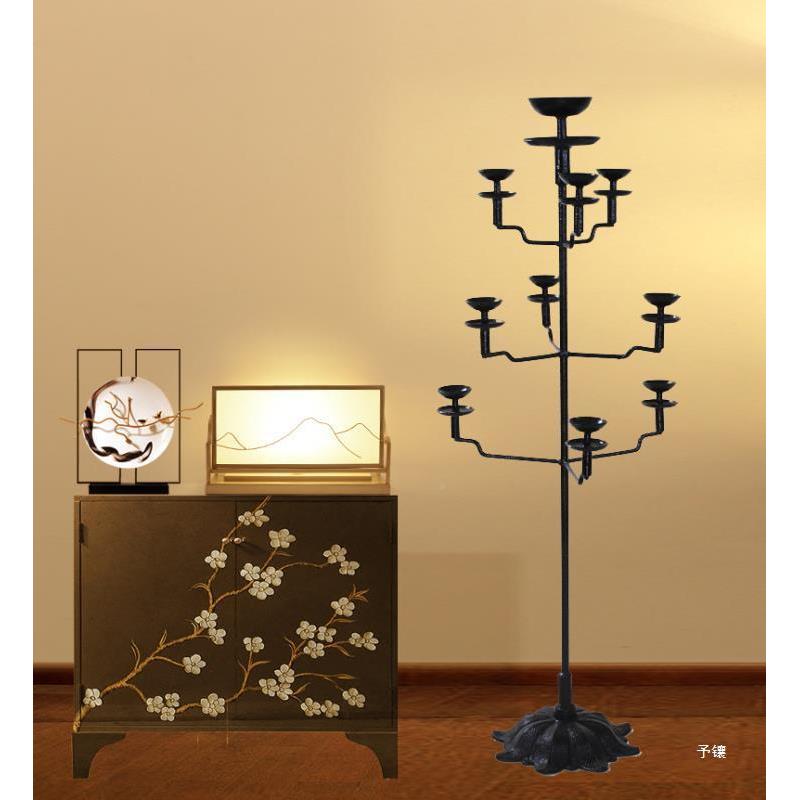 古仿古复做铁灯台烛台落地式烛民旧俗物件婚庆影楼创意PYN摆件烛