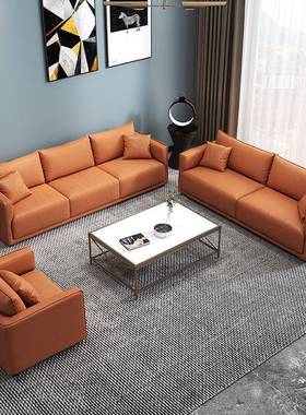 C9意式轻排奢直技布沙发客厅48428小户型双三科人位公寓出租房服