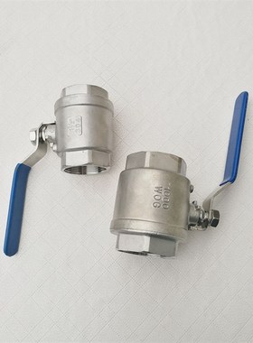 2寸DN50不锈钢两片式内螺纹球阀 DN65大通径高压高温开关阀门