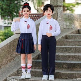 十一儿童合唱演出服中式国学服小学生表演服幼儿园班服校服套装秋