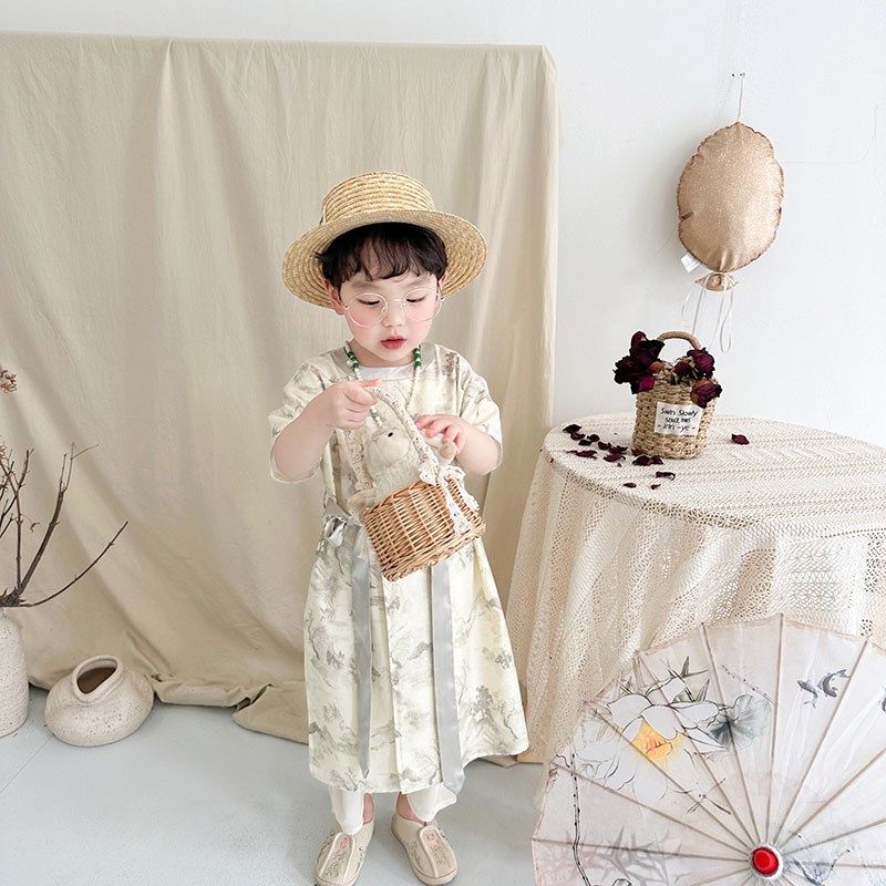 阿小轩水墨山水2025夏季新国风改良款水墨山水兄妹唐装生日装旗袍,童装/婴儿装/亲子装,汉服,淘宝优惠券,粉丝福利购,淘宝优惠卷