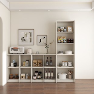 奶油餐边柜靠墙一体矮柜储物收纳柜高柜客厅家用小户型茶水柜定制