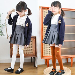 春秋儿童袜子过膝盖纯棉女童长筒袜小女孩宝宝学院风冬洋气长腿袜