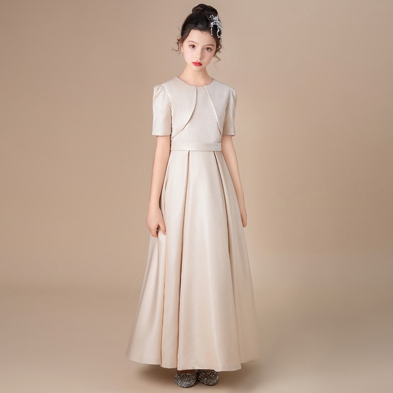 女中大童钢琴主持人音乐会演奏小提琴演出毕业典礼长裙儿童晚礼服