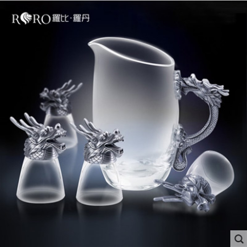 十二生肖酒具罗比罗丹酒具五件套锡器水晶酒具