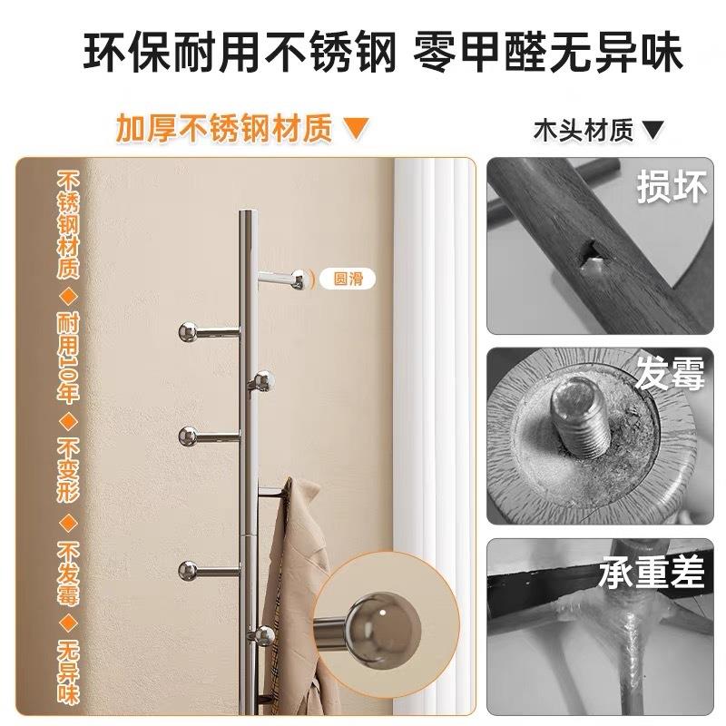 衣不锈钢家用落地加粗大无痕防滑衣架卧室挂架衣RTH架理式石立衣