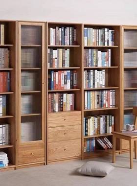 柜KWR实书书房家用落门地书架新木中式带玻璃展示柜子