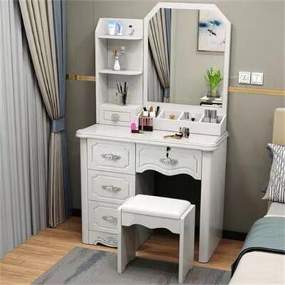 台梳妆卧室简约现抽屉锁带灯RSB代欧式网红体小户型收纳柜化一妆