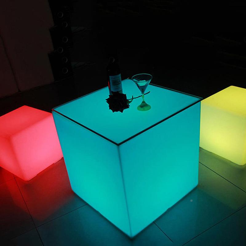 户外防雨LE七彩发光立07方D创体意正方形凳灯具子网红装饰道具