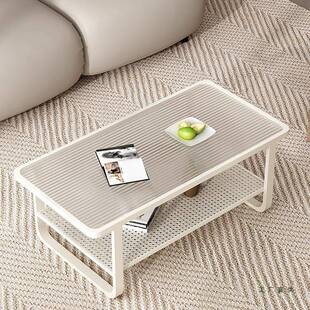 新奶油风钢款 玻璃发化茶几沙小户型出租屋客厅家用现代简约FS7572