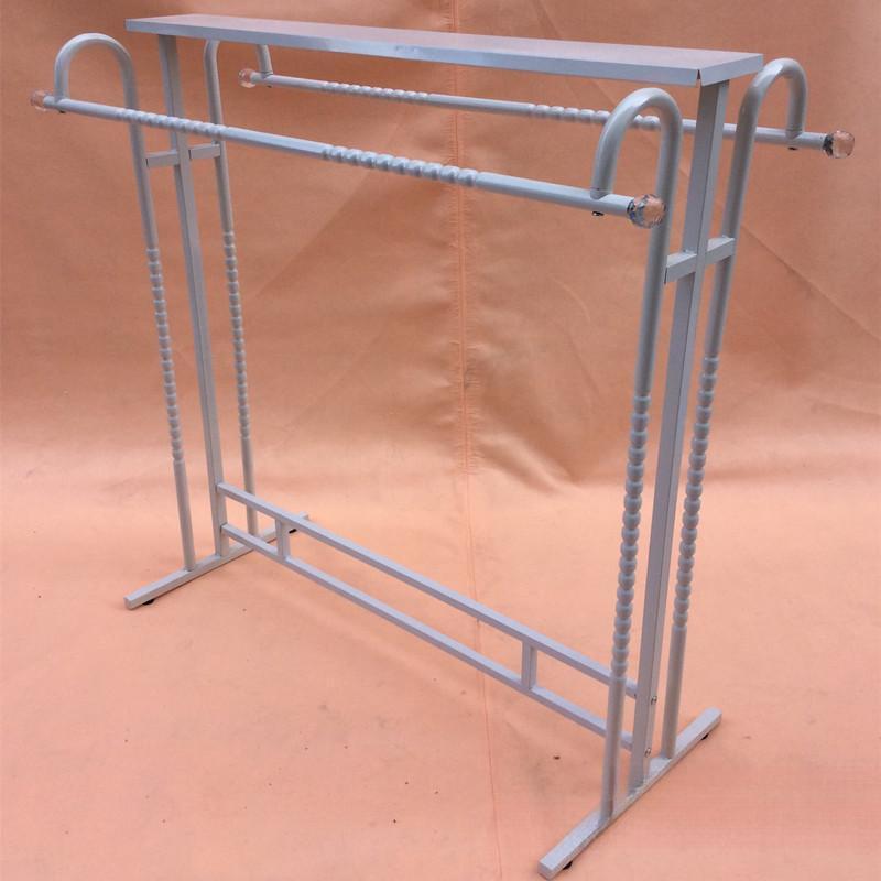 铁艺服装店展架落地式童挂衣架装货架服KQA双杆侧挂衣架子示中岛