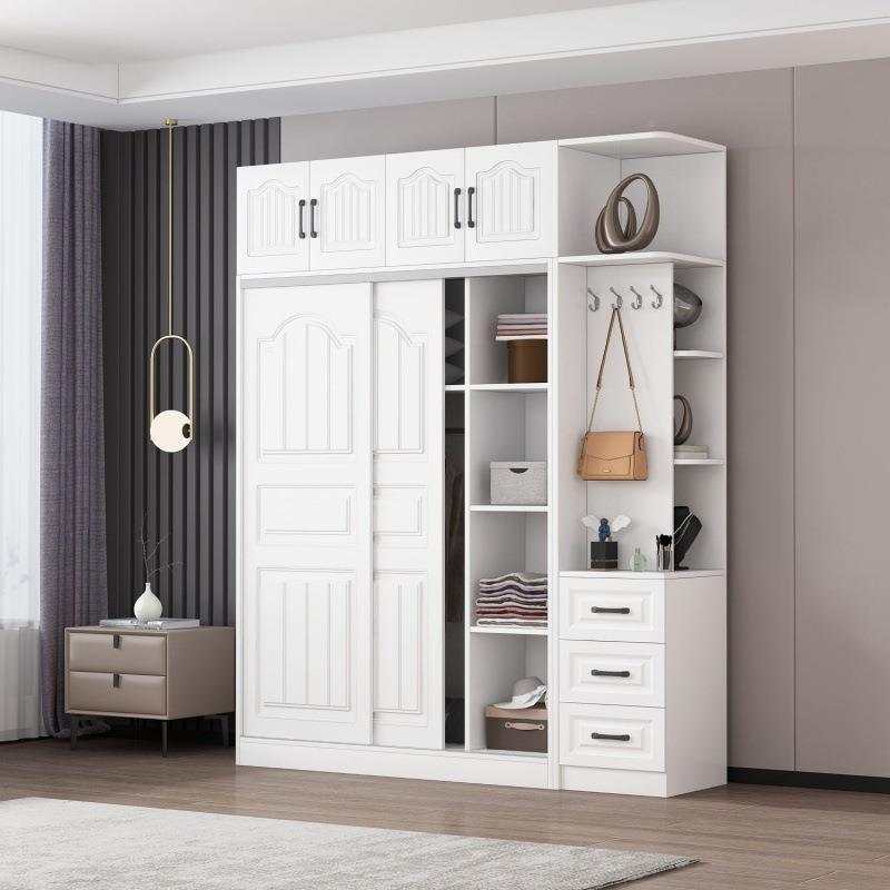 实木包柜安装衣家用卧室欧式衣柜RUB简易组储装木柜子物柜儿实童