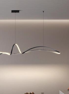 新款意式极设计师款餐桌吊简一字50766长条灯创灯意异1.形5米餐厅